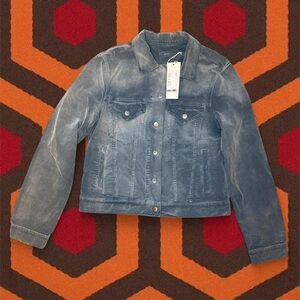 NWT CLOSED TWIST Blue Corduroy Denim Jacket — LARGE